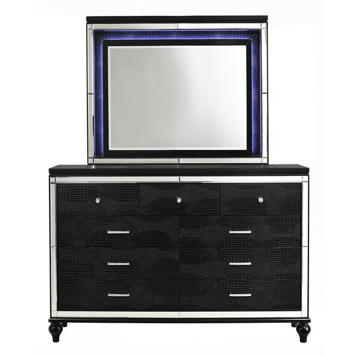 VALENTINO LIGHTED MIRROR-BLACK - Furniture Stars (Chicago, IL)