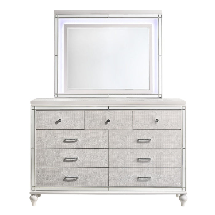 VALENTINO LIGHTED MIRROR-WHITE - Furniture Stars (Chicago, IL)