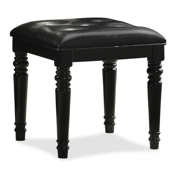 VALENTINO VANITY TABLE STOOL-BLACK - Furniture Stars (Chicago, IL)