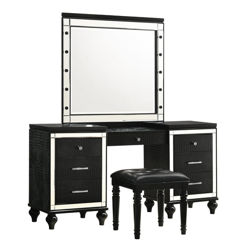 VALENTINO VANITY TABLE MIRROR (BULBS NOT INCLUDED)-BLACK - Furniture Stars (Chicago, IL)