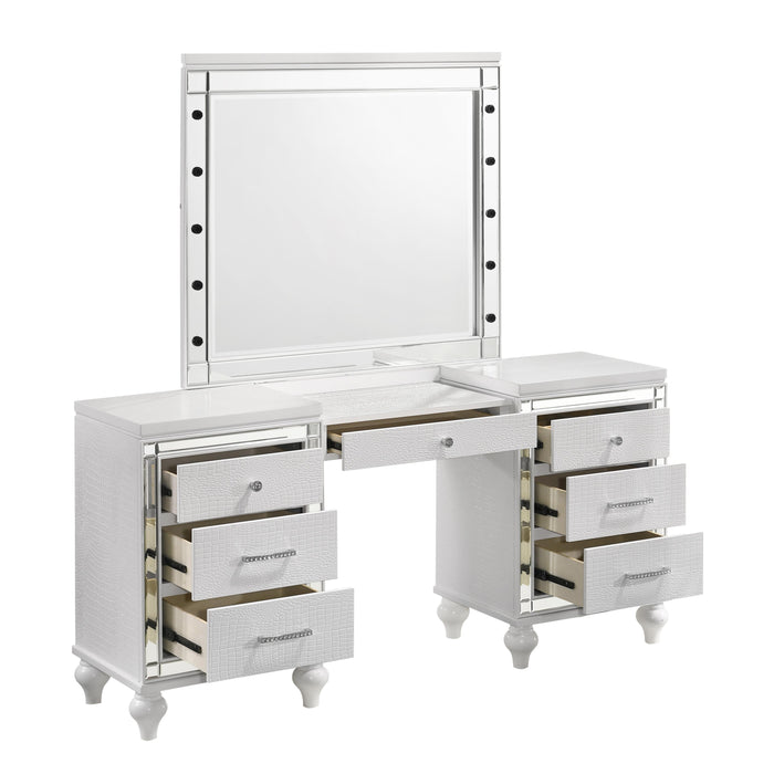 VALENTINO VANITY TABLE-WHITE - Furniture Stars (Chicago, IL)