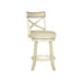 YORK 24" COUNTER STOOL-ANT WHITE W/FABRIC SEAT - Furniture Stars (Chicago, IL)
