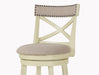 YORK 29" BAR STOOL-ANT WHITE W/FABRIC SEAT - Furniture Stars (Chicago, IL)