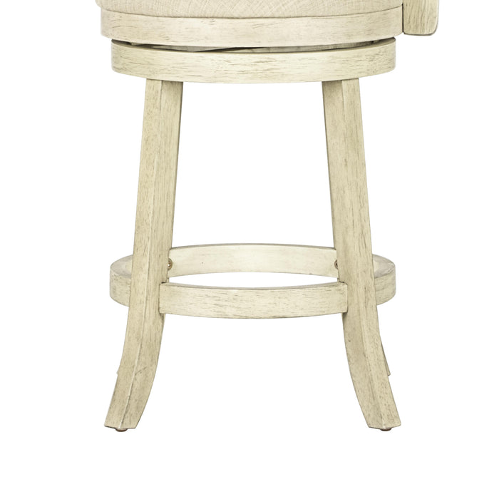 YORK 24" COUNTER STOOL-ANT WHITE W/FABRIC SEAT - Furniture Stars (Chicago, IL)