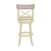 YORK 29" BAR STOOL-ANT WHITE W/FABRIC SEAT - Furniture Stars (Chicago, IL)