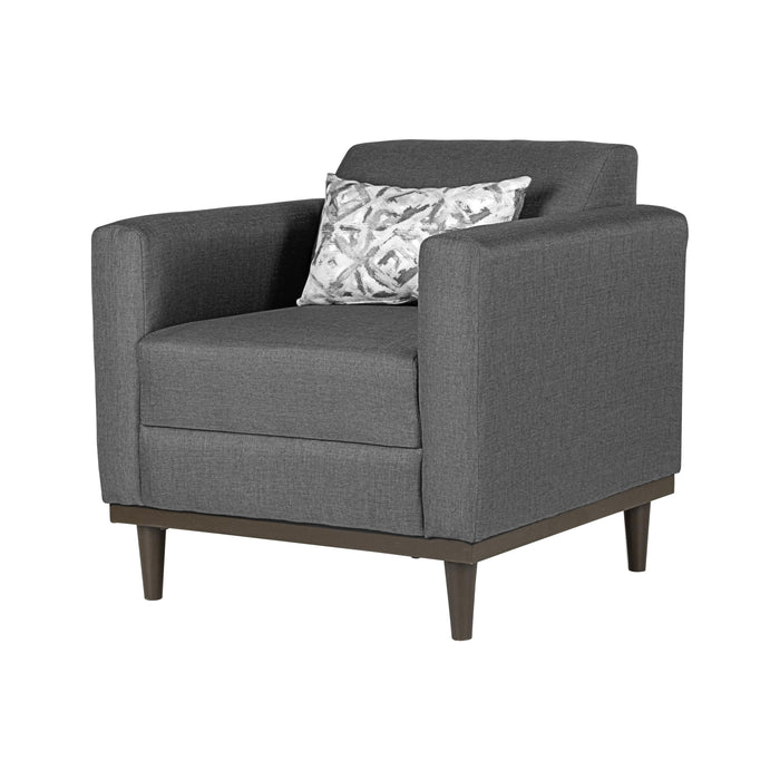 AIDEN CHAIR W/1 THROW PILLOW-SILVER GRAY