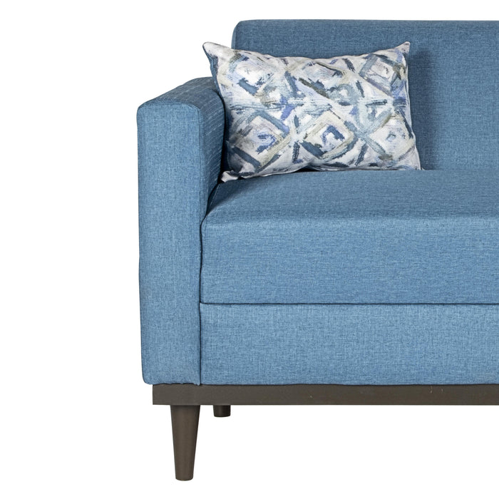 AIDEN LOVESEAT W/2 THROW PILLOWS-BLUE