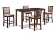 AMY  60" COUNTER TABLE+CHAIRS W/STG  (5 PC)  -CHERRY - Furniture Stars (Chicago, IL)