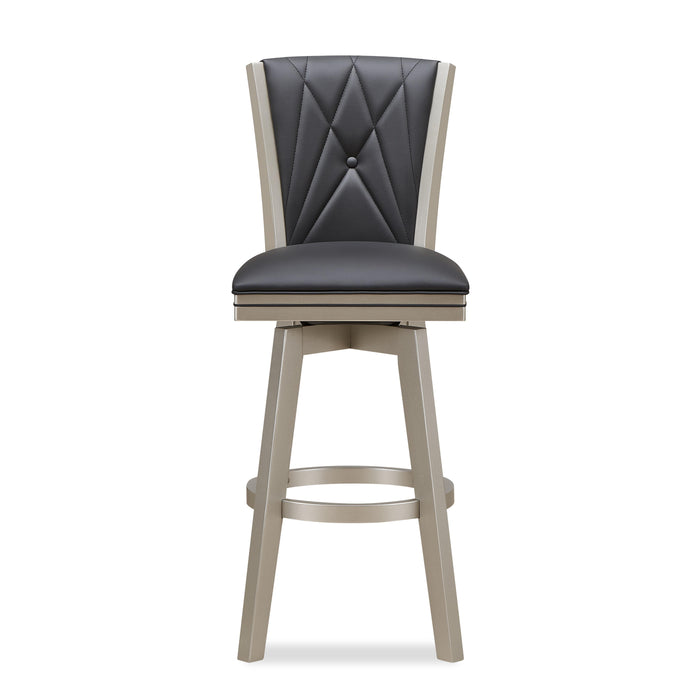 BERKELY 30" SWIVEL BAR STOOL-BLACK/PLATINUM