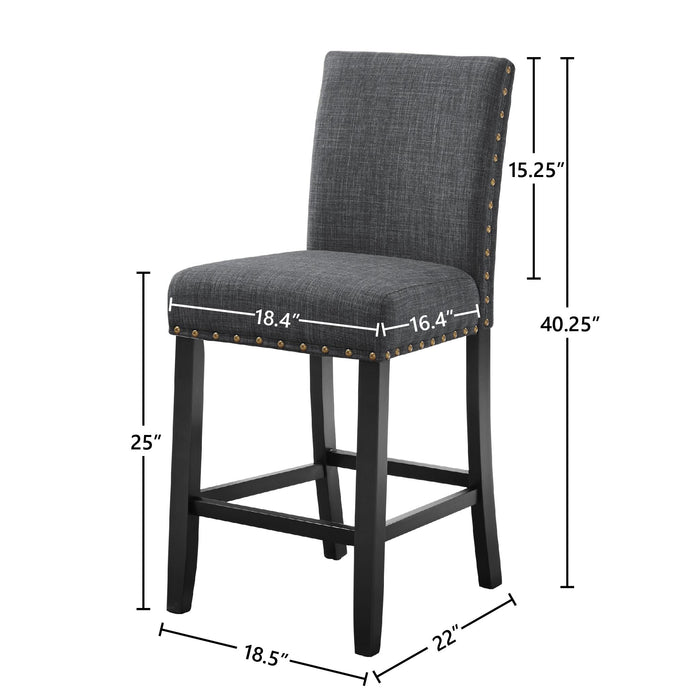 CRISPIN GRANITE GRAY COUNTER CHAIR- (2/Ctn) - Furniture Stars (Chicago, IL)