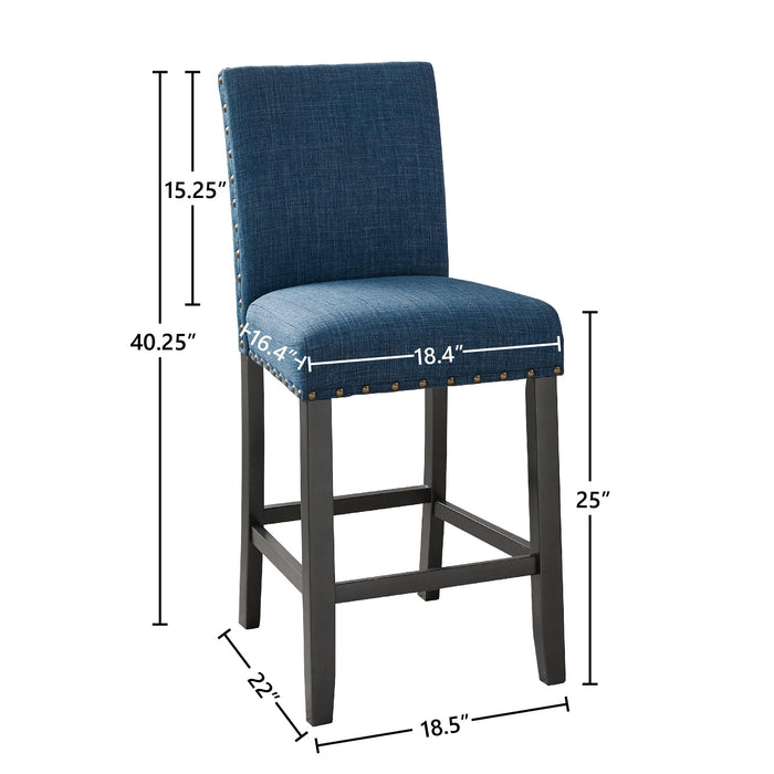 CRISPIN MARINE BLUE COUNTER CHAIR- (2/Ctn) - Furniture Stars (Chicago, IL)