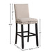CRISPIN NATURAL BEIGE BAR CHAIR- (2/ Ctn) - Furniture Stars (Chicago, IL)