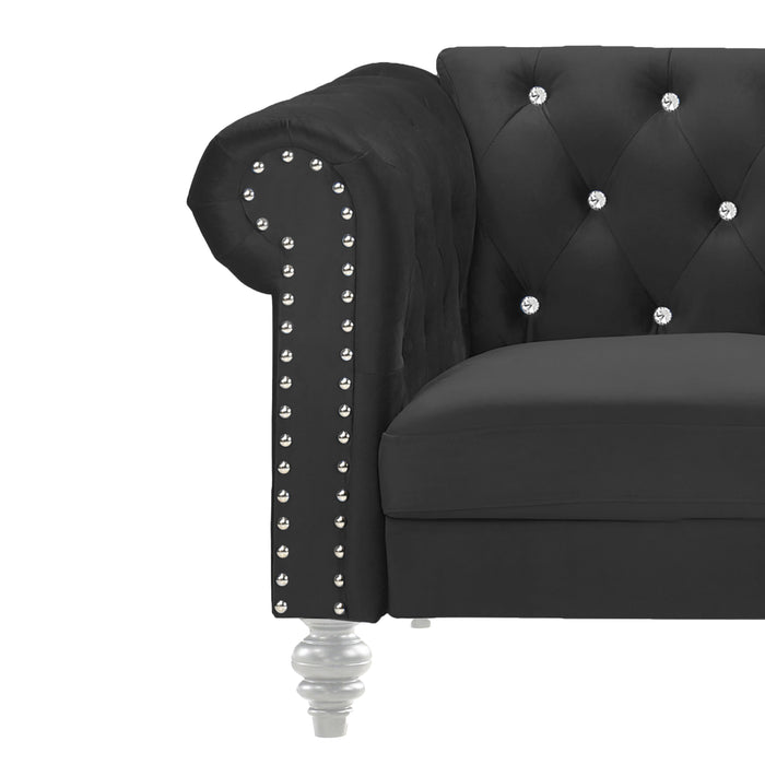 EMMA CRYSTAL SOFA-BLACK - Furniture Stars (Chicago, IL)