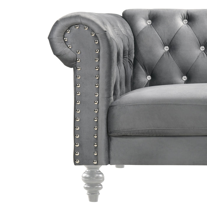 EMMA CRYSTAL SOFA-GRAY - Furniture Stars (Chicago, IL)
