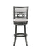 GIA 24" SWIVEL COUNTER STOOL-GRAY W/GRAY FABRIC SEAT - Furniture Stars (Chicago, IL)