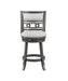 GIA 29" SWIVEL BARSTOOL-GRAY W/GRAY FABRIC SEAT - Furniture Stars (Chicago, IL)