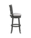GIA 24" SWIVEL COUNTER STOOL-GRAY W/GRAY FABRIC SEAT - Furniture Stars (Chicago, IL)