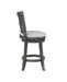 GIA 29" SWIVEL BARSTOOL-GRAY W/GRAY FABRIC SEAT - Furniture Stars (Chicago, IL)
