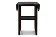 GIA 42" COUNTER  DROP LEAF TABLE W/2 CHAIRS-EBONY - Furniture Stars (Chicago, IL)