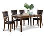 GIA 60" DINING TABLE+CHAIRS (5 PCS/CTN) -BROWN - Furniture Stars (Chicago, IL)
