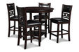 GIA ROUND COUNTER DINING 5 PC SET-EBONY - Furniture Stars (Chicago, IL)