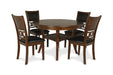 GIA ROUND DINING 5 PC SET-BROWN - Furniture Stars (Chicago, IL)