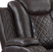 JOSHUA LEATHER GLIDER RECLINER - DK BROWN - Furniture Stars (Chicago, IL)
