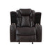 JOSHUA LEATHER GLIDER RECLINER - DK BROWN - Furniture Stars (Chicago, IL)