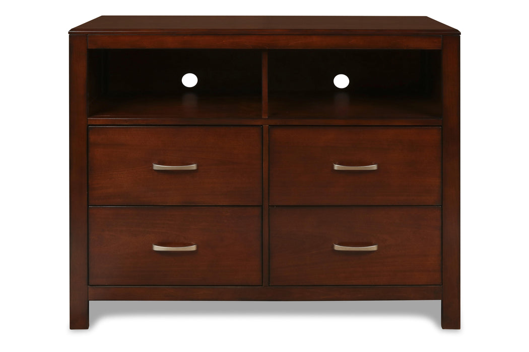 KENSINGTON MEDIA CHEST- BURNISHED CHERRY - Furniture Stars (Chicago, IL)