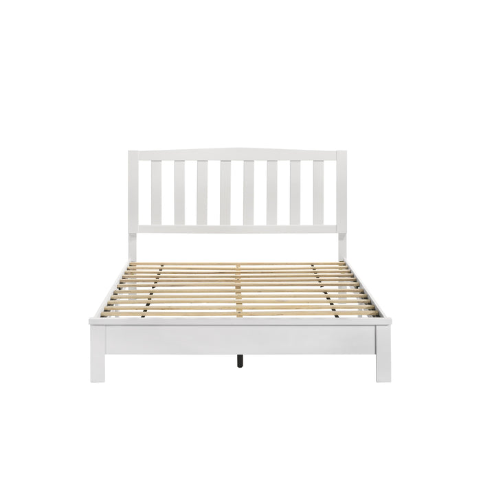 LEO 4/6 F SLAT BED-HB/FB/RAILS-WHITE - Furniture Stars (Chicago, IL)
