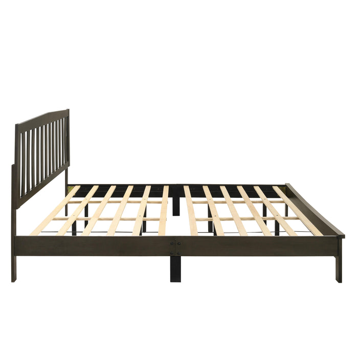 LEO 6/6 EK SLAT BED-HB/FB/RAILS-GRAY - Furniture Stars (Chicago, IL)