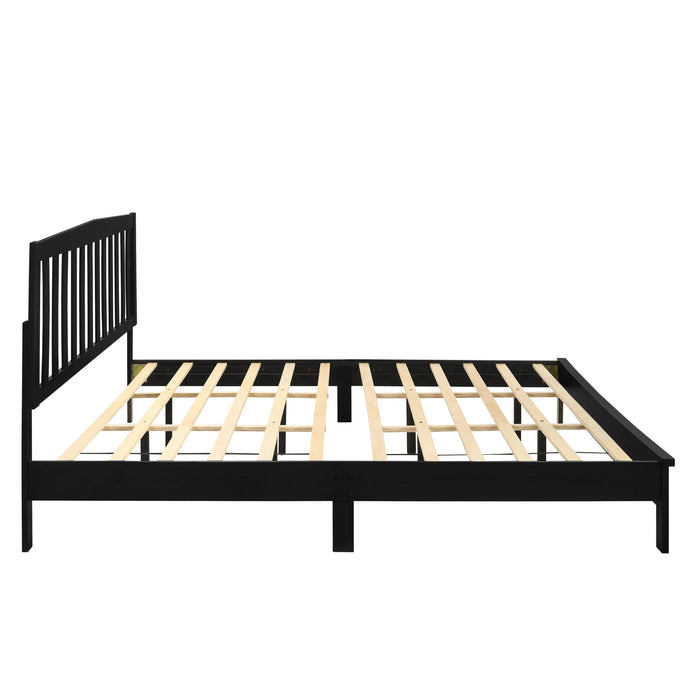 LEO 6/6 EK SLAT BED-HB/FB/RAILS-BLACK - Furniture Stars (Chicago, IL)