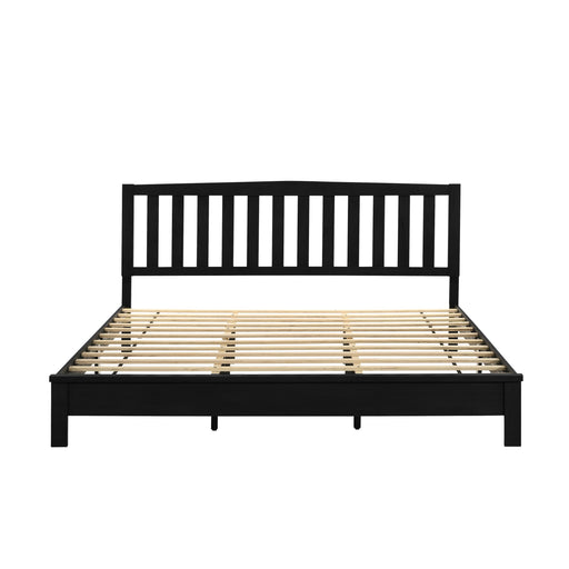 LEO 6/6 EK SLAT BED-HB/FB/RAILS-BLACK - Furniture Stars (Chicago, IL)