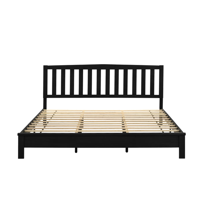 LEO 6/6 EK SLAT BED-HB/FB/RAILS-BLACK - Furniture Stars (Chicago, IL)