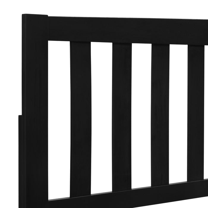 LEO 6/6 EK SLAT BED-HB/FB/RAILS-BLACK - Furniture Stars (Chicago, IL)
