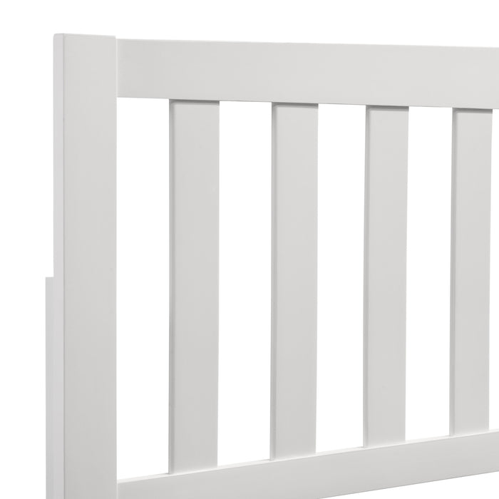 LEO 6/6 EK SLAT BED-HB/FB/RAILS-WHITE - Furniture Stars (Chicago, IL)