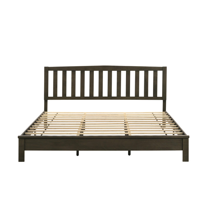 LEO 6/6 EK SLAT BED-HB/FB/RAILS-GRAY - Furniture Stars (Chicago, IL)