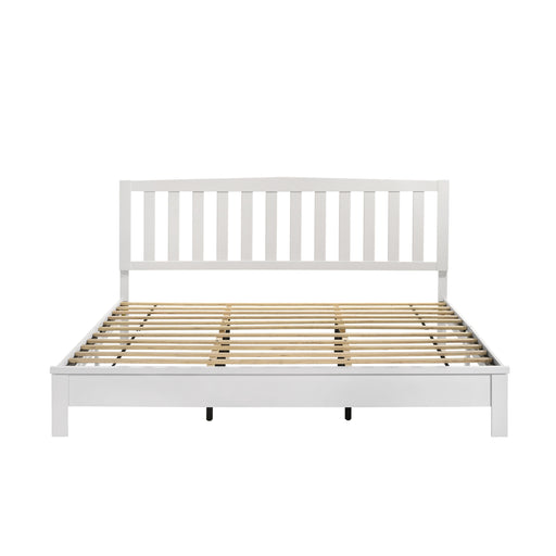 LEO 6/6 EK SLAT BED-HB/FB/RAILS-WHITE - Furniture Stars (Chicago, IL)