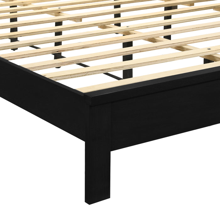 LEO 6/6 EK SLAT BED-HB/FB/RAILS-BLACK - Furniture Stars (Chicago, IL)