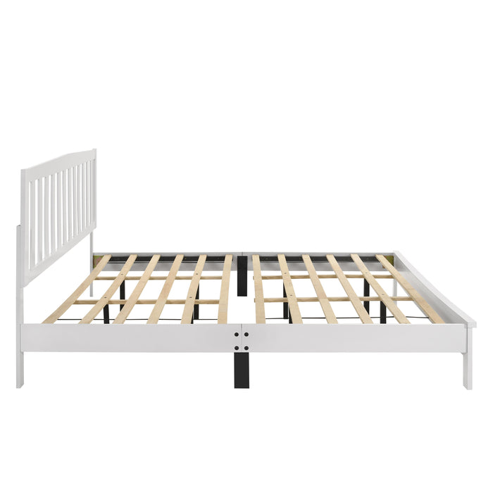 LEO 6/6 EK SLAT BED-HB/FB/RAILS-WHITE - Furniture Stars (Chicago, IL)