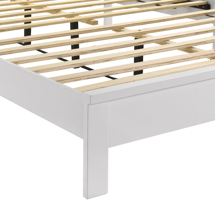LEO 5/0 Q SLAT BED-HB/FB/RAILS-WHITE - Furniture Stars (Chicago, IL)