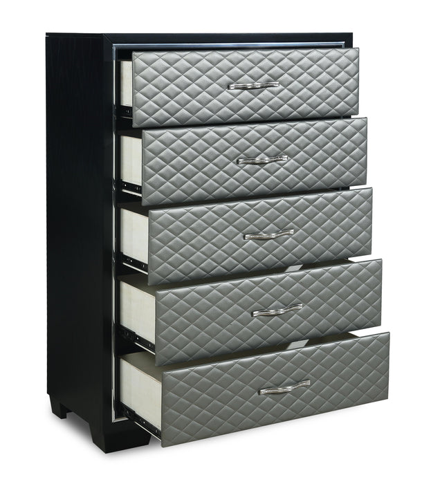 LUXOR CHEST-BLACK/SILVER - Furniture Stars (Chicago, IL)