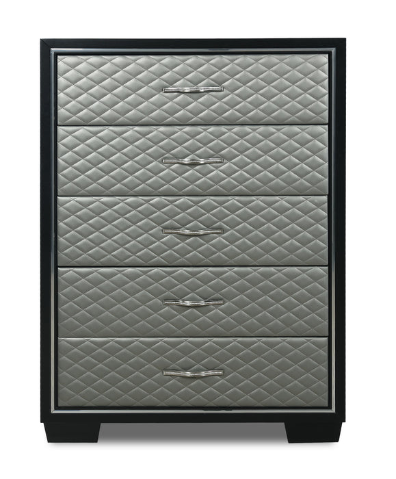 LUXOR CHEST-BLACK/SILVER - Furniture Stars (Chicago, IL)