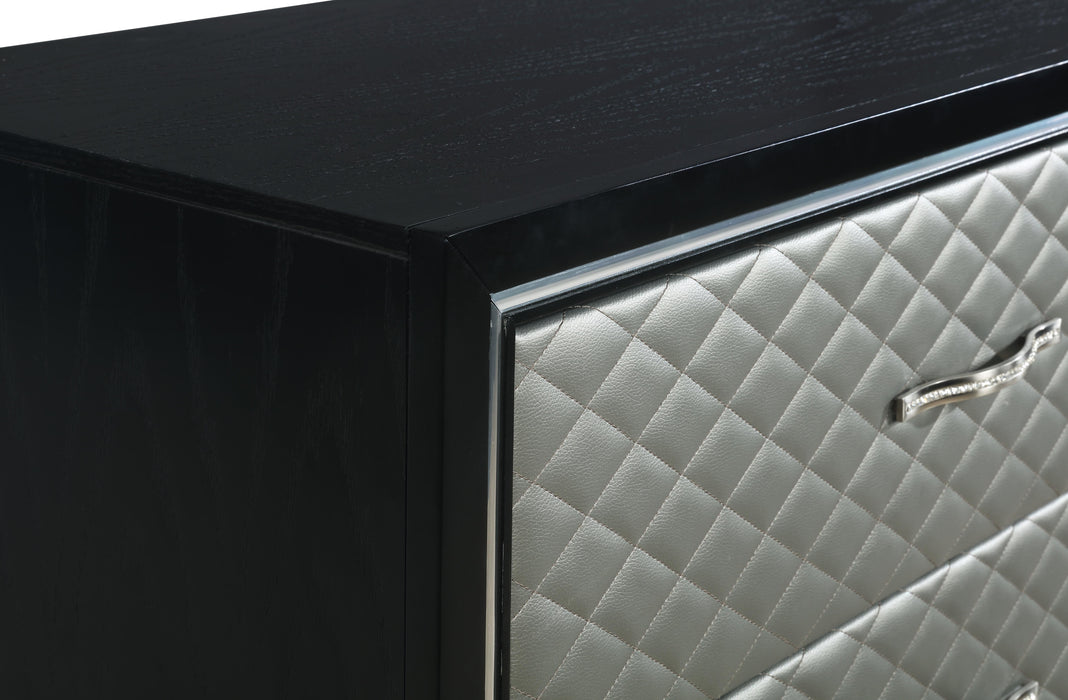 LUXOR CHEST-BLACK/SILVER - Furniture Stars (Chicago, IL)