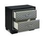 LUXOR NIGHTSTAND-BLACK/SILVER - Furniture Stars (Chicago, IL)