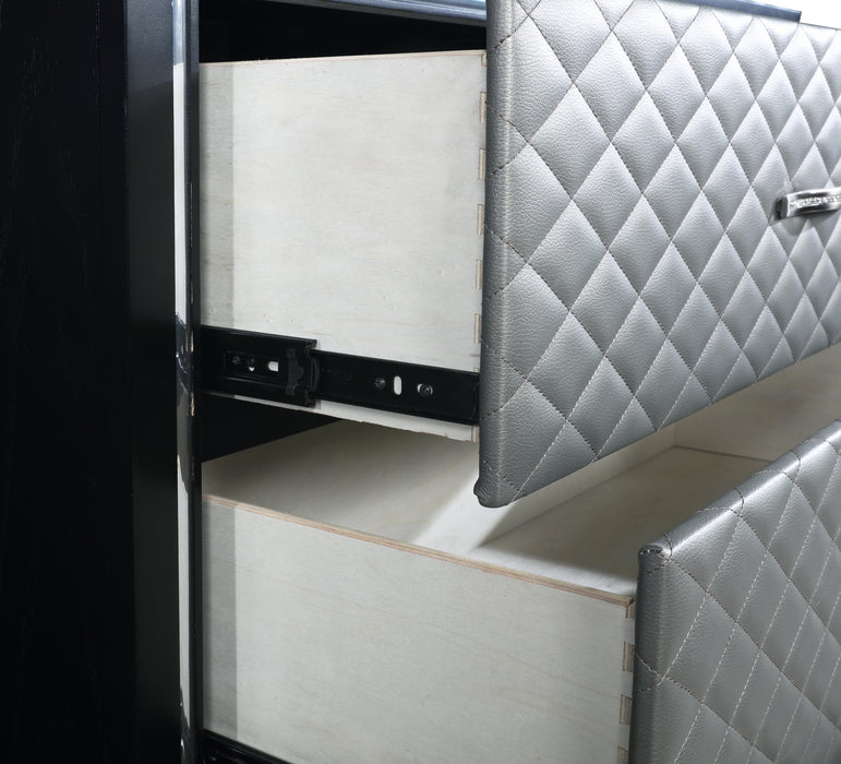 LUXOR CHEST-BLACK/SILVER - Furniture Stars (Chicago, IL)