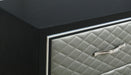 LUXOR NIGHTSTAND-BLACK/SILVER - Furniture Stars (Chicago, IL)