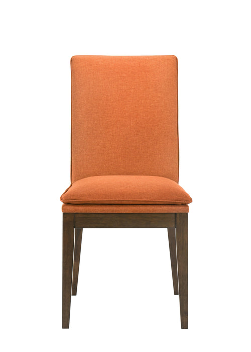 MAGGIE DINING CHAIR W/TERRA COTTA CUSHION-WALNUT - Furniture Stars (Chicago, IL)