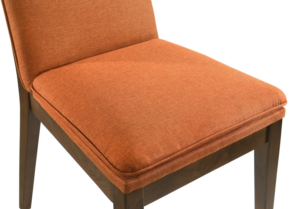 MAGGIE DINING CHAIR W/TERRA COTTA CUSHION-WALNUT - Furniture Stars (Chicago, IL)