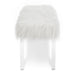 MARILYN UPHOLSTERED WHITE GLAM FAUX FUR BENCH - Furniture Stars (Chicago, IL)